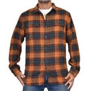The North Face Orange and Black Plaid Shirt